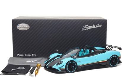 Zonda Uno coupe diecast full open Turchese and carbon