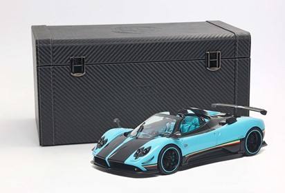 Zonda Uno coupe diecast full open Turchese and carbon