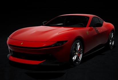 Amalfi Rosso Corsa with black interior chrome rims and brakes