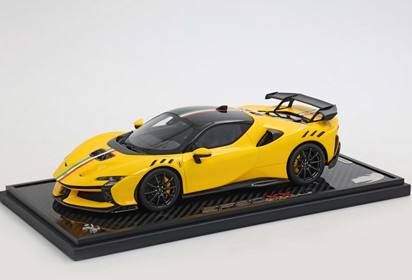SF90 XX Stradale Giallo Modena and Italian stripe carbon rims and real carbon base