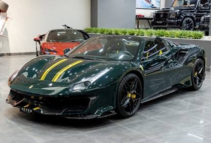 488 Pista Spider Verde British with two stripe
