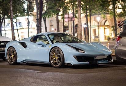 488 Pista Spider Azzurro la Plata