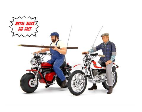 Figurine Spencer Motozodiaco Tuareg 223-2 & Terence Hill Moto Ossa AE73
