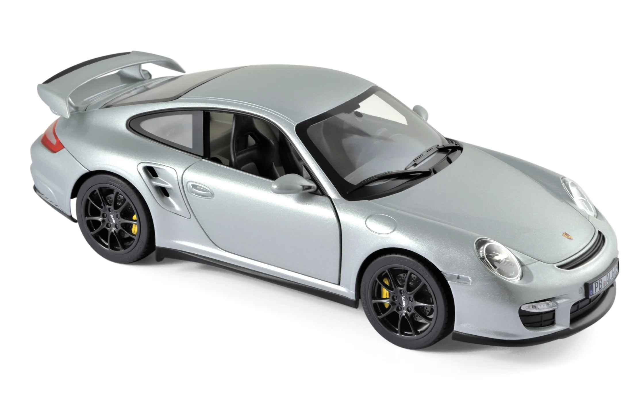 911 GT2 Silver with black wheels