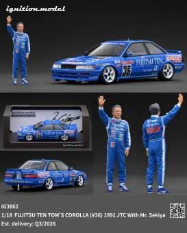 1991 Fujitsu TEN TOM'S Corolla #36 JTC with Mr. Sekiya, blue