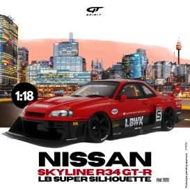 Nissan Skyline R34 GT-R LB Super Silhouette *Resin*, red/black
