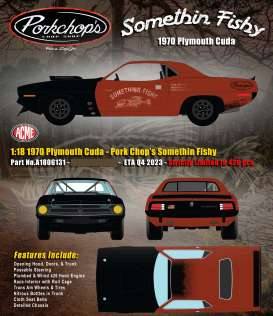 Hemi Cuda Pork Chop's Something Fishy*, black/ dark... Plymouth Hemi Cuda Pork Chop's Something Fishy*, black/ dark red primer