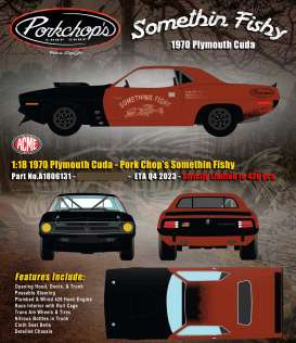 Hemi Cuda Pork Chop's Something Fishy*, black/ dark... Plymouth Hemi Cuda Pork Chop's Something Fishy*, black/ dark red primer