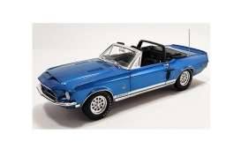 Shelby GT500 Convertible, blue with black interior & white top