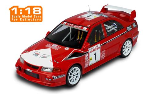 Mitsubishi Lancer RS Evolution VI #1 T. Kitten-R. Mannisen Hill Winner Rally San Remo 1999