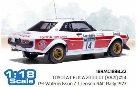 Toyota CELICA 2000 GT (RA21) #14 - P-I.Walfriedsson - J.Jensen RAC Rally 1977
