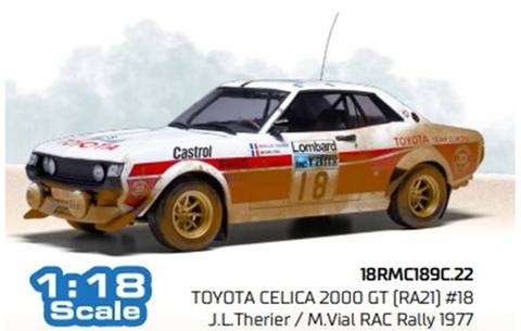 CELICA 2000 GT (RA21) #18 J.L.Therier - M.Vial RAC Rally 1977 (with dirty effets)